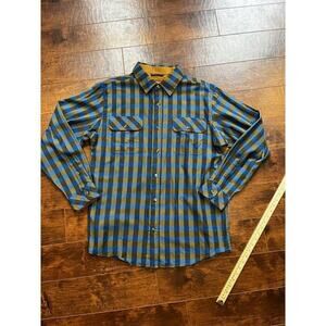 Venado Flannel Blue Buffalo Plaid Long Sleeve Shirt Size large